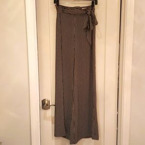 Halston Heritage Striped Wide Leg Pants